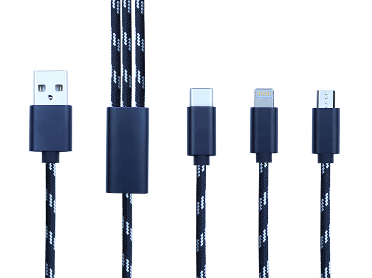 3 in 1 Nylon Braided cable