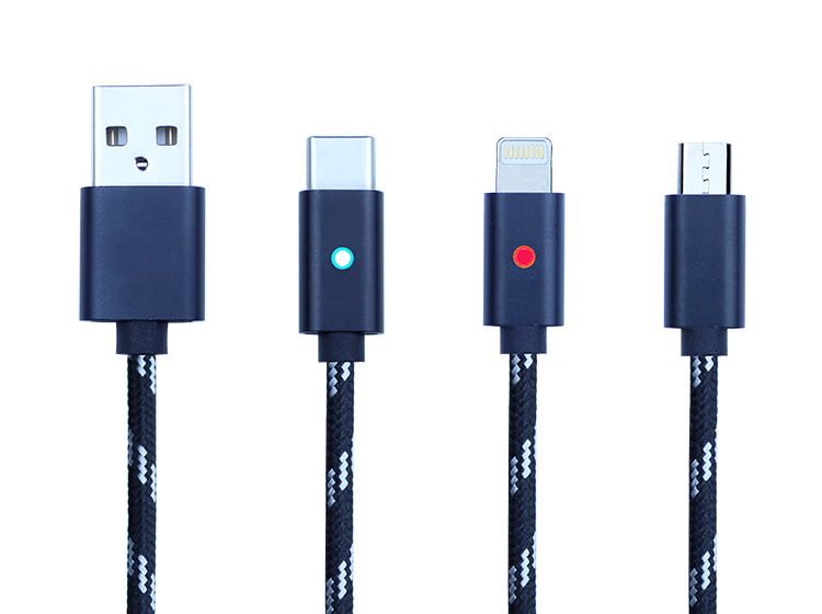 Nylon Braided Cable with LED